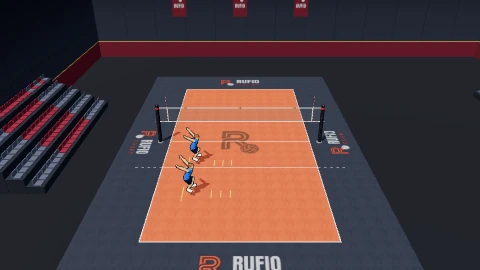 Broad jump and stick on the 3D court