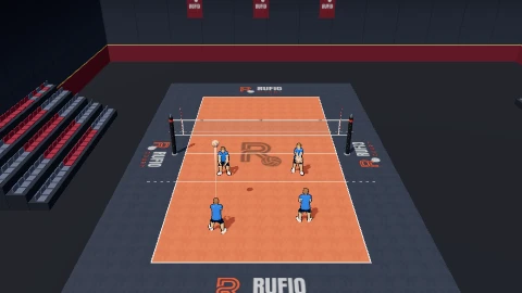 Partner passing on the 3D court