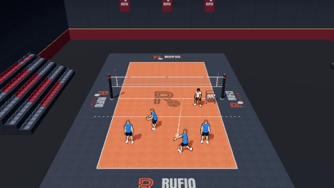 Turn and chase on the 3D court