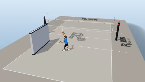 Wall down-ball on the 3D court